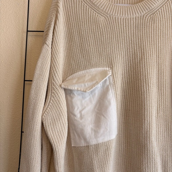 Zara women’s cream and white knit sweater size large - Picture 5 of 9
